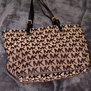 Michael Kors Black and Tan Tote Bag